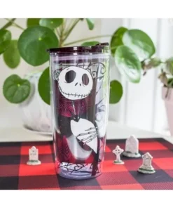 The Nightmare Before Christmas Silver Buffalo Nightmare Before Christmas Jack Frame 20oz Double Wall Travel Tumbler -Water Bottles Sales unnamed file 1039