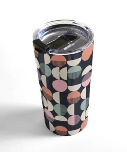 Society6 Emanuela Carratoni Abstract Moon Pattern 20 oz Stainless Steel Travel Mug - Deny Designs
