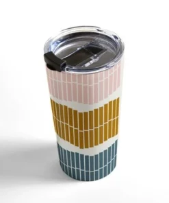 Society6 June Journal Pastel Piano Keys 20 oz Stainless Steel Travel Mug - Deny Designs