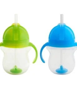 Munchkin Any Angle Click Lock Weighted 2pk Straw Trainer Cup - 7oz Blue/green -Water Bottles Sales unnamed file 1116