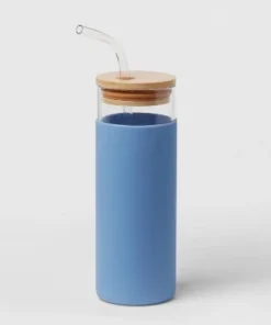 16.9oz Glass Tumbler with Straw & Silicone Sleeve - Threshold™ Asparagus -Water Bottles Sales unnamed file 1121