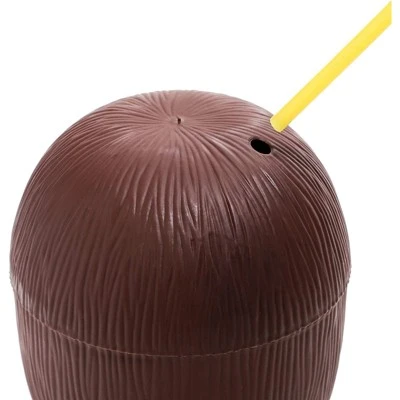 12-Pack Juvale Coconut Cups with Straws & Hawaiian Hibiscus Flower Decorate, 16oz Food Grade PVC Cup, Ideal for Tropical Luau Party Supplies 6 12-Pack Juvale Coconut Cups with Straws & Hawaiian Hibiscus Flower Decorate, 16oz Food Grade PVC Cup, Ideal for Tropical Luau Party Supplies - Image 4