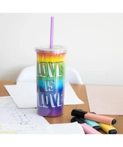 Silver Buffalo Love is Love Rainbow Carnival Cup With Glitter Lid And Straw | Holds 20 Ounces 10 Silver Buffalo Love is Love Rainbow Carnival Cup With Glitter Lid And Straw | Holds 20 Ounces -Water Bottles Sales unnamed file 1234
