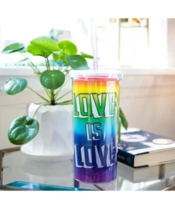 Silver Buffalo Love is Love Rainbow Carnival Cup With Glitter Lid And Straw | Holds 20 Ounces 11 Silver Buffalo Love is Love Rainbow Carnival Cup With Glitter Lid And Straw | Holds 20 Ounces -Water Bottles Sales unnamed file 1235