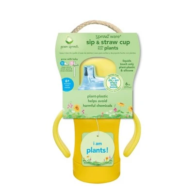 green sprouts Ware Sip & Straw Cup - Yellow - 6oz 3 green sprouts Ware Sip & Straw Cup - Yellow - 6oz - Image 2