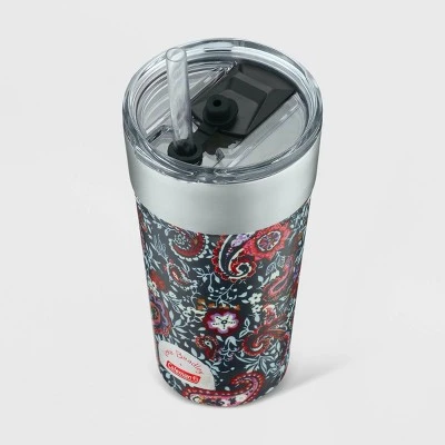 Vera Bradley + Coleman 20oz Brew Stainless Steel Vacuum Insulated Tumbler - Eden Paisley Gray 3 Vera Bradley + Coleman 20oz Brew Stainless Steel Vacuum Insulated Tumbler - Eden Paisley Gray - Image 2