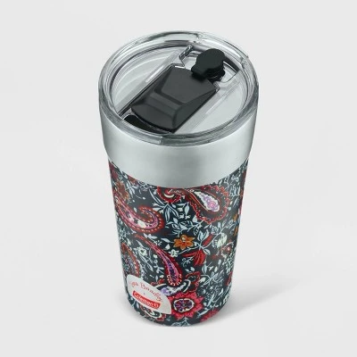 Vera Bradley + Coleman 20oz Brew Stainless Steel Vacuum Insulated Tumbler - Eden Paisley Gray 4 Vera Bradley + Coleman 20oz Brew Stainless Steel Vacuum Insulated Tumbler - Eden Paisley Gray - Image 3