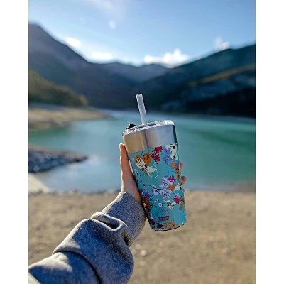 Vera Bradley + Coleman 20oz Brew Stainless Steel Vacuum Insulated Tumbler - Wildflowers Blue 7 Vera Bradley + Coleman 20oz Brew Stainless Steel Vacuum Insulated Tumbler - Wildflowers Blue - Image 5