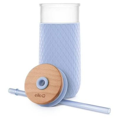 Ello Devon 18oz Glass Tumbler with Lid Purple 4 Ello Devon 18oz Glass Tumbler with Lid Purple - Image 2