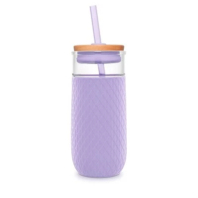 Ello Devon 18oz Glass Tumbler with Lid Purple 7 Ello Devon 18oz Glass Tumbler with Lid Purple - Image 5