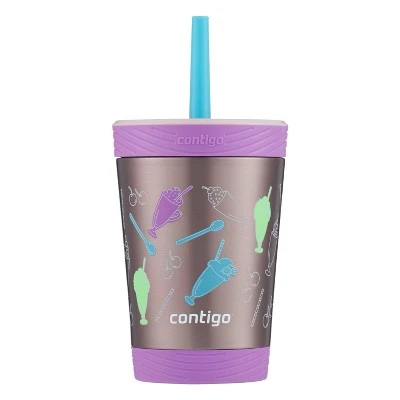 Contigo Kids Stainless Steel Kids Spill-Proof Tumbler with Straw Floral 7 Contigo Kids Stainless Steel Kids Spill-Proof Tumbler with Straw Floral - Image 5