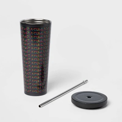 24oz Tumbler with Straw Love is Not a Crime Multicolor - Pride 3 24oz Tumbler with Straw Love is Not a Crime Multicolor - Pride