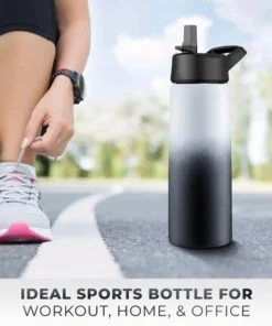 OSTO Stainless Steel Sports Water Bottle; 26 Oz. Triple Insulated Water Bottle Hot ‘n Cold Including 3 Leakproof Lids