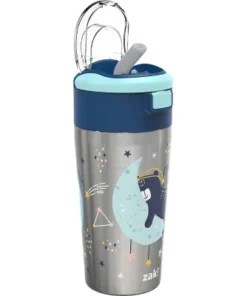Zak Designs Double Wall Stainless Steel Straw Bottle - Moon Bear - 12oz -Water Bottles Sales unnamed file 1377
