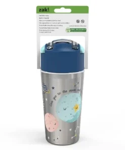 Zak Designs Double Wall Stainless Steel Straw Bottle - Moon Bear - 12oz -Water Bottles Sales unnamed file 1378