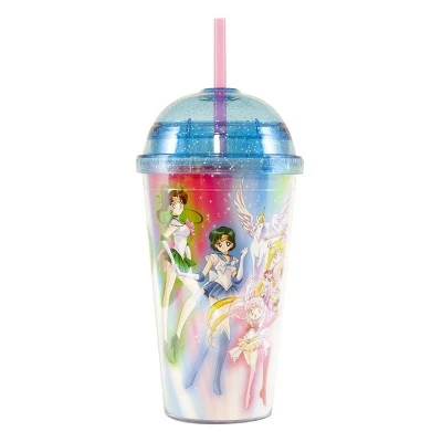 Just Funky Sailor Moon 16oz. Carnival Cup with Glitter Dome Lid 4 Just Funky Sailor Moon 16oz. Carnival Cup with Glitter Dome Lid - Image 2