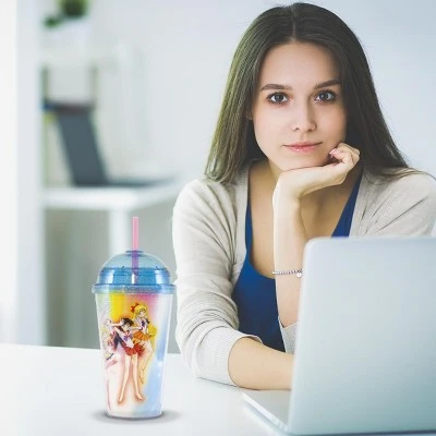 Just Funky Sailor Moon 16oz. Carnival Cup with Glitter Dome Lid 7 Just Funky Sailor Moon 16oz. Carnival Cup with Glitter Dome Lid - Image 5