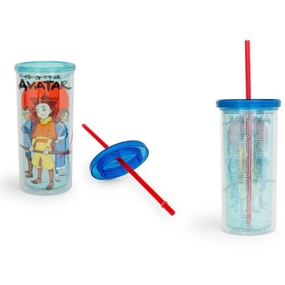 Silver Buffalo Avatar: The Last Airbender Trio Carnival Cup With Lid And Straw | 20 Ounces 3 Silver Buffalo Avatar: The Last Airbender Trio Carnival Cup With Lid And Straw | 20 Ounces