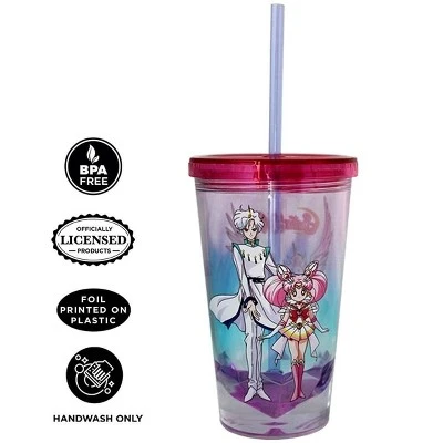 Just Funky Sailor Moon Pegasus Diamond Bottom 16oz Carnival Cup w/ Straw & Lid 4 Just Funky Sailor Moon Pegasus Diamond Bottom 16oz Carnival Cup w/ Straw & Lid - Image 2