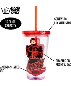 Just Funky Marvel Retro Daredevil 18oz Carnival Cup -Water Bottles Sales unnamed file 1549