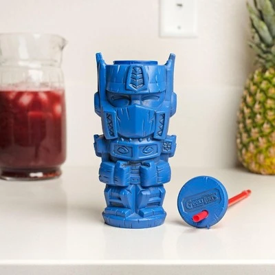 Beeline Creative Geeki Tikis Transformers Optimus Prime Plastic Tumbler with Straw | 26 Ounces 4 Beeline Creative Geeki Tikis Transformers Optimus Prime Plastic Tumbler with Straw | 26 Ounces - Image 2