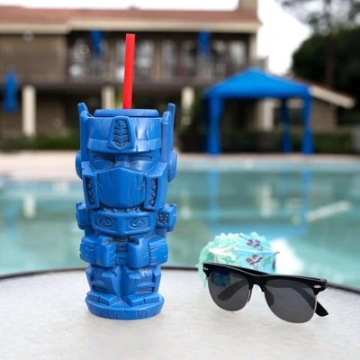 Beeline Creative Geeki Tikis Transformers Optimus Prime Plastic Tumbler with Straw | 26 Ounces 7 Beeline Creative Geeki Tikis Transformers Optimus Prime Plastic Tumbler with Straw | 26 Ounces - Image 5