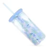 Silver Buffalo Disney Lilo & Stitch Floral Pattern 20oz Plastic Cold Cup w/ Lid and Straw -Water Bottles Sales unnamed file 1564