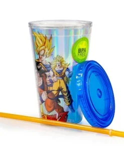 Just Funky Dragon Ball Z Collectibles | Holographic Travel Cup with Straw | 16 oz -Water Bottles Sales unnamed file 1567