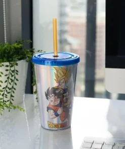 Just Funky Dragon Ball Z Collectibles | Holographic Travel Cup with Straw | 16 oz -Water Bottles Sales unnamed file 1569