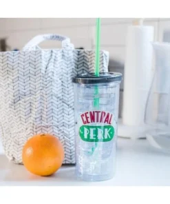 Silver Buffalo Friends Central Perk Cold Cup with Lid and Straw | Holds 20 Ounces -Water Bottles Sales unnamed file 1586