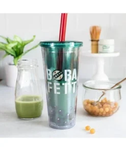 Silver Buffalo Star Wars Boba Fett Plastic Carnival Cup with Lid and Straw | 24 Ounces -Water Bottles Sales unnamed file 1591