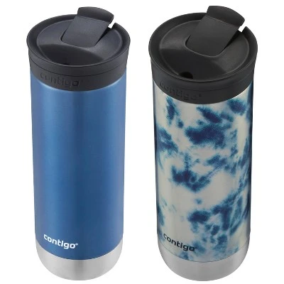 Contigo Huron 2.0 Stainless Steel Travel Mug with SNAPSEAL Lid 2-Pack Blue Corn/acid Wash 3 Contigo Huron 2.0 Stainless Steel Travel Mug with SNAPSEAL Lid 2-Pack Blue Corn/acid Wash