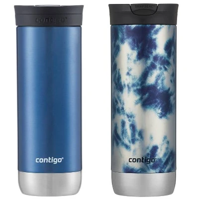 Contigo Huron 2.0 Stainless Steel Travel Mug with SNAPSEAL Lid 2-Pack Blue Corn/acid Wash 5 Contigo Huron 2.0 Stainless Steel Travel Mug with SNAPSEAL Lid 2-Pack Blue Corn/acid Wash - Image 3