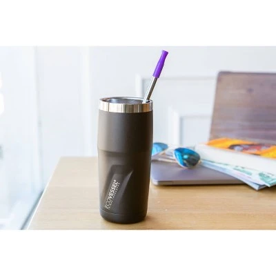 EcoVessel 16oz Metro Insulated Stainless Steel Tumbler and Travel Mug - Gray 6 EcoVessel 16oz Metro Insulated Stainless Steel Tumbler and Travel Mug - Gray - Image 4