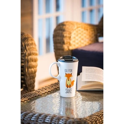 Evergreen Ceramic Travel Mug 17oz. Fox Sake 5 Evergreen Ceramic Travel Mug 17oz. Fox Sake - Image 3
