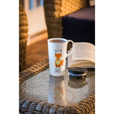 Evergreen Ceramic Travel Mug 17oz. Fox Sake 8 Evergreen Ceramic Travel Mug 17oz. Fox Sake - Image 6