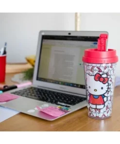 Silver Buffalo Hello Kitty All-Over Faces 16oz Double Wall Plastic Travel Mug -Water Bottles Sales unnamed file 2224