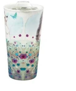 Evergreen Ceramic Travel Cup, 17 OZ. ,w/box and Tritan Lid, Headgehog in the meadow -Water Bottles Sales unnamed file 2318
