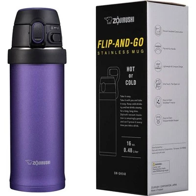 Zojirushi 16oz Flip-and-Go Stainless Steel Travel Mug SM-QHE48 - Purple Dusk 4 Zojirushi 16oz Flip-and-Go Stainless Steel Travel Mug SM-QHE48 - Purple Dusk - Image 2