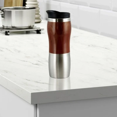 Gibson Home Monaco Cafe 15 Ounce Stainless Steel Thermal Insulated Travel Mug Cup with Lid 3 Gibson Home Monaco Cafe 15 Ounce Stainless Steel Thermal Insulated Travel Mug Cup with Lid