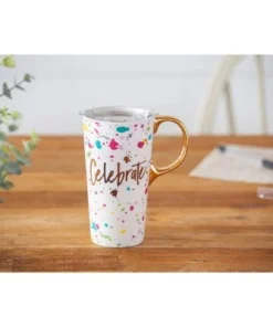 Evergreen Beautiful Celebrate Ceramic Travel Cup with Lid - 5 x 4 x 7 Inches 7 Evergreen Beautiful Celebrate Ceramic Travel Cup with Lid - 5 x 4 x 7 Inches -Water Bottles Sales unnamed file 2448