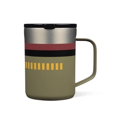 Corkcicle Disney Star Wars 16 Ounce Coffee Mug Triple Insulated Stainless Steel Cup with Clear Lid and Silicone Bottom for Hot Drinks, Boba Fett 3 Corkcicle Disney Star Wars 16 Ounce Coffee Mug Triple Insulated Stainless Steel Cup with Clear Lid and Silicone Bottom for Hot Drinks, Boba Fett