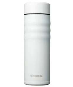 Kyocera Twist Pearl White Ceramic 17 Ounce Insulated Hot & Cold Travel Mug