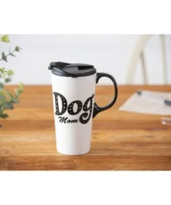 Evergreen Ceramic Travel Cup w/Box, 17 oz., Dog Mom -Water Bottles Sales unnamed file 2517
