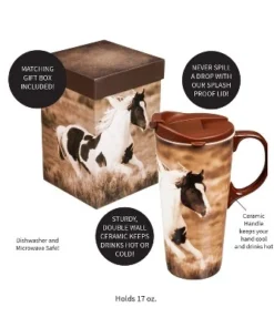 Evergreen Realistic Horse Ceramic Perfect Cup 17oz. -Water Bottles Sales unnamed file 2557