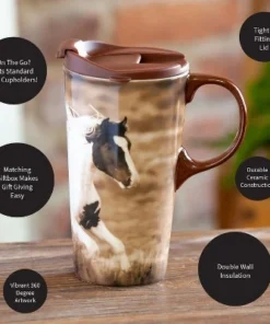 Evergreen Realistic Horse Ceramic Perfect Cup 17oz. -Water Bottles Sales unnamed file 2558