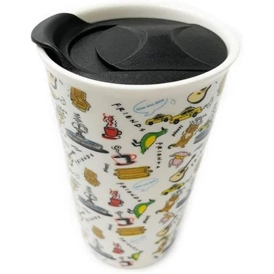 Silver Buffalo Friends Toss Print 10oz Ceramic Travel Mug 4 Silver Buffalo Friends Toss Print 10oz Ceramic Travel Mug - Image 2