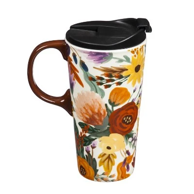 Evergreen Ceramic Travel Cup, 17 OZ. ,w/box and Tritan Lid, Harvest Garden 6 Evergreen Ceramic Travel Cup, 17 OZ. ,w/box and Tritan Lid, Harvest Garden - Image 4