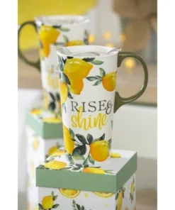 Evergreen Flag Ceramic Travel Cup, 17 OZ. ,w/box and Tritan Lid, Lemon Drop Collection -Water Bottles Sales unnamed file 2641