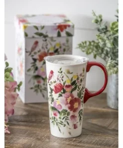 Evergreen Flag Ceramic Travel Cup, 17 OZ. ,w/box and Tritan Lid, Happy Life -Water Bottles Sales unnamed file 2650